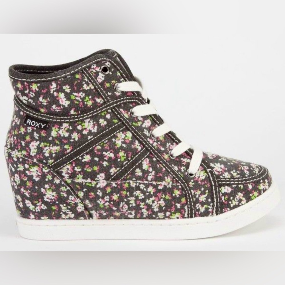 New vintage Roxy sneakers hidden Wedge Platform sneakers floral Y2K shoes hi top